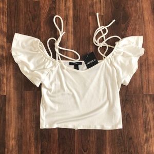 Forever 21 Knit Off Shoulder Crop Top